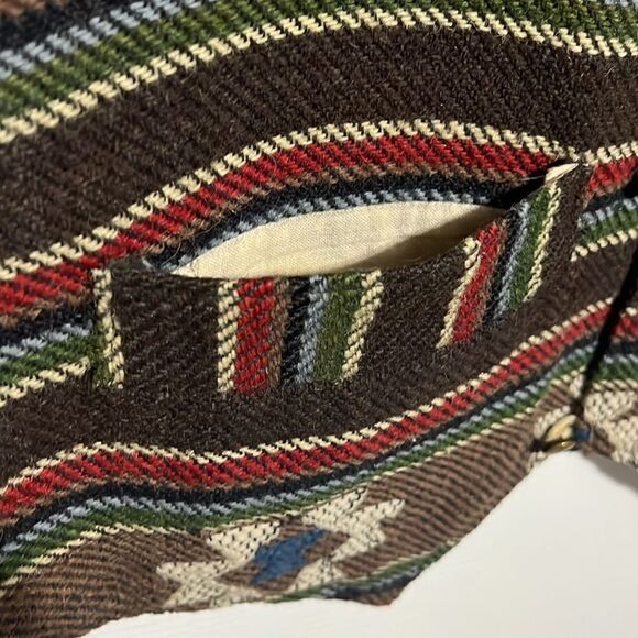🔥🔥 True Vintage Aztec Native American Hand Stitched Wool Vest - GUC - Men Sz S - Picture 4 of 12